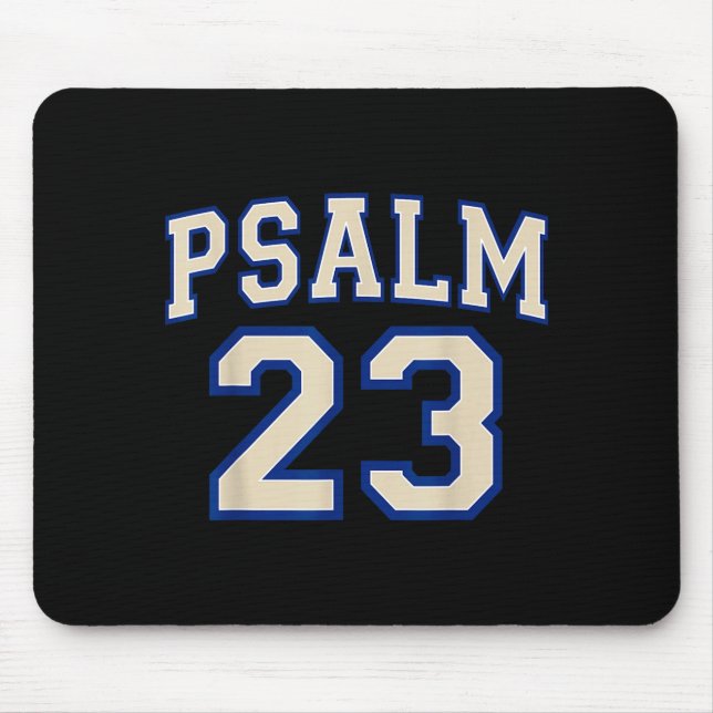 Psalm 23 Christian Faith Ivory And Blue Varisty Le Mouse Pad (Front)