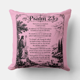 Psalm 23 Christian Scripture Throw Pillow