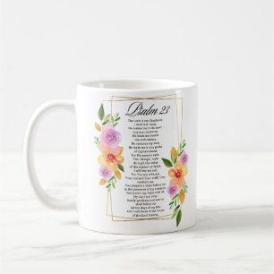 Psalm 23 Floral Geometric Frame Coffee Mug