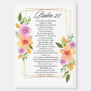 Psalm 23 Floral Geometric Frame Magnet