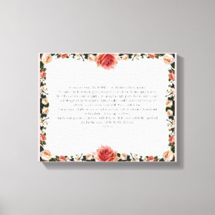 Psalm 23, Flower Pink Stretched Canvas Print