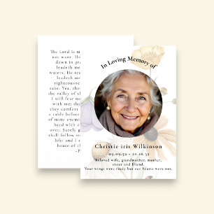 Psalm 23 Funeral Prayer Memorial Card