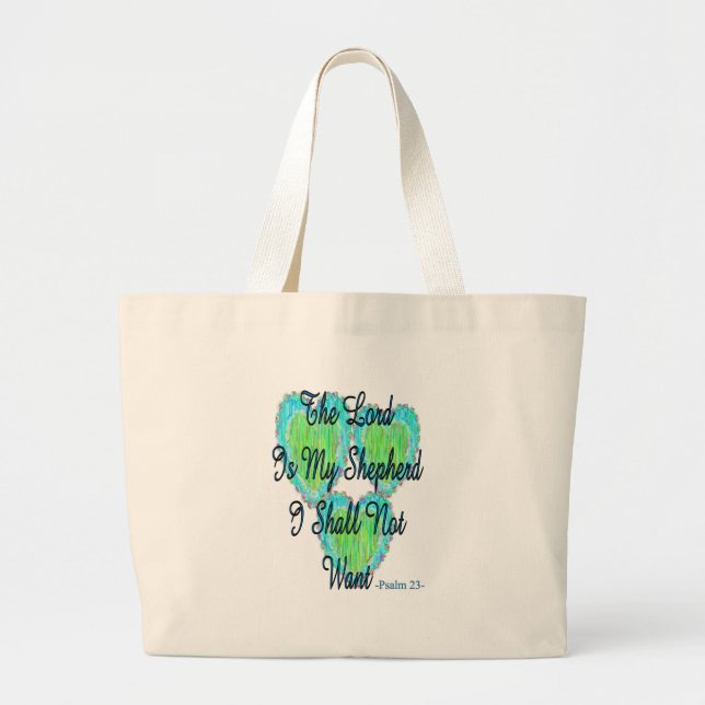 Psalm 23 hearts large tote bag (Front)