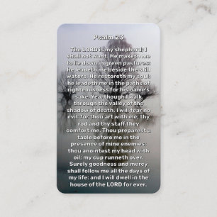 Psalm 23 Illuminated Lake Memorial Prayer Card