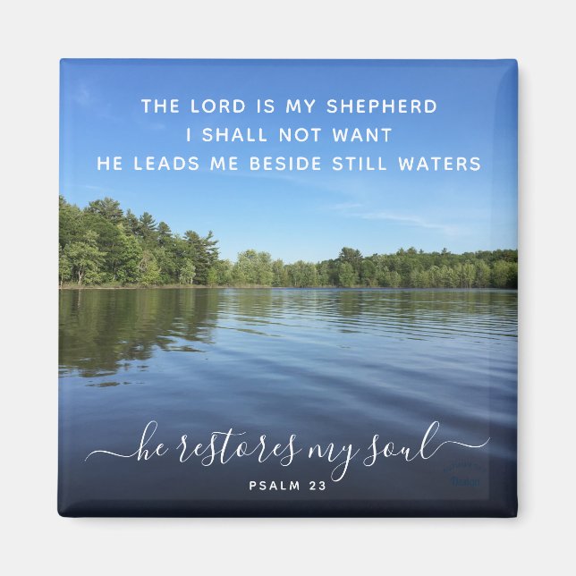 Psalm 23 Inspiring Landscape Photography Magnet (Front)