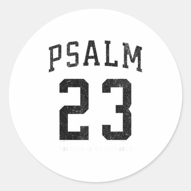 Psalm 23 Jersey  Classic Round Sticker (Front)