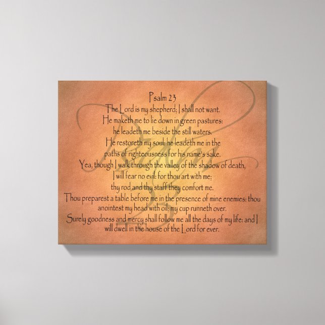 Psalm 23 KJV Christian Bible Verse Canvas Print (Front)