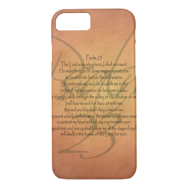 Psalm 23 KJV Christian Bible Verse Religious Case-Mate iPhone Case (Back)