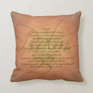 Psalm 23 KJV Christian Bible Verse Throw Pillow