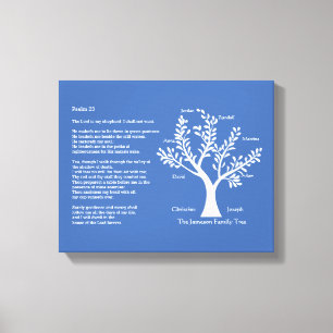 Psalm 23 KJV with Family Tree, Canvas Print