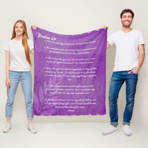 Psalm 23  Lilac fleece blanket