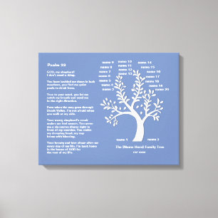 Psalm 23 MSG   Family Tree Canvas Art