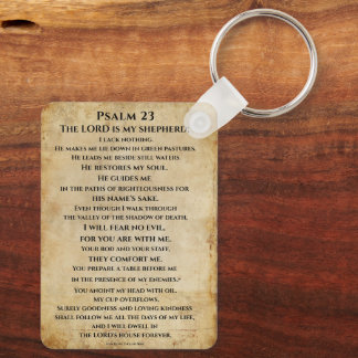 Psalm 23 { NHEB version.} Keychain