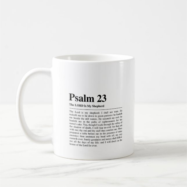 Psalm 23 NKJV The Lord is My Shepherd Coffee Mug (Left)