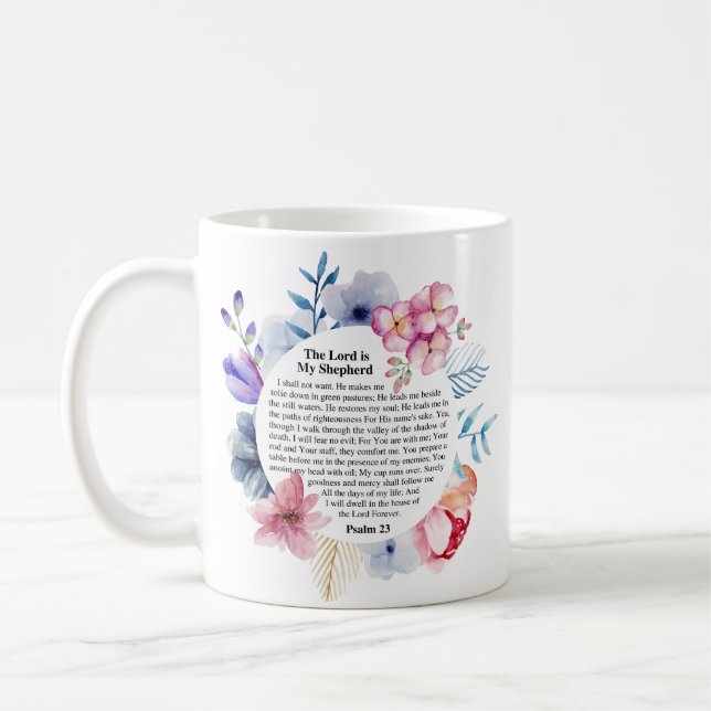 Psalm 23 NKJV The Lord is My Shepherd  Coffee Mug (Left)