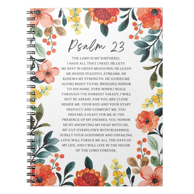 Psalm 23 NKJV The Lord is My Shepherd Notebook (Front)