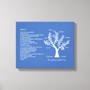 Psalm 23 NKJV with Family Tree, Canvas Print