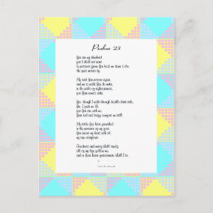 Psalm 23 Poem on Postcard