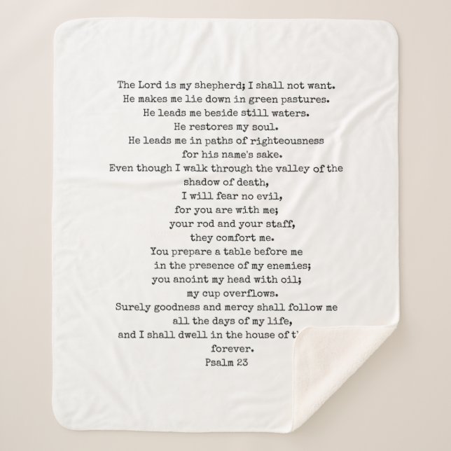 Psalm 23 Sherpa Fleece Blanket CUSTOMISABLE (Front)