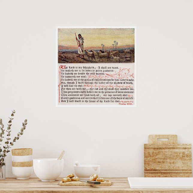 Psalm 23 SQ Poster (Kitchen)