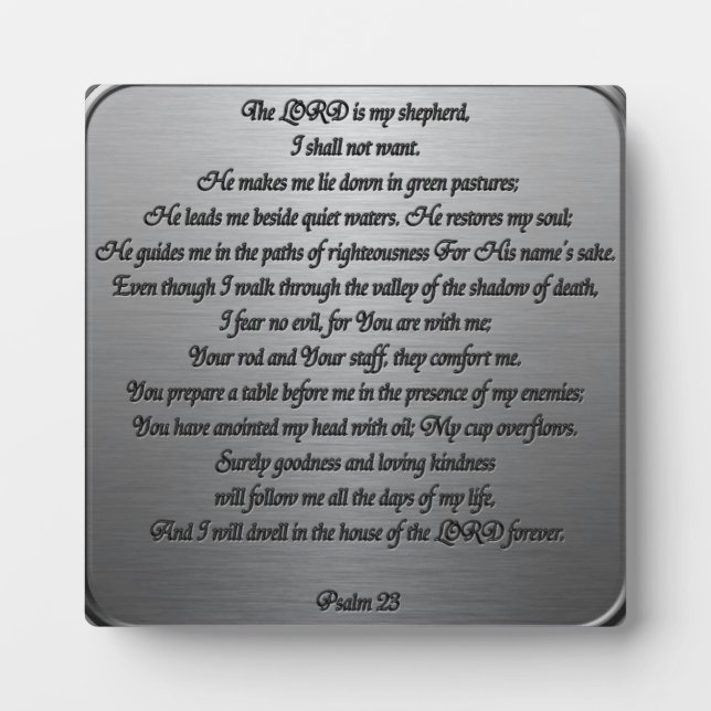 Psalm 23 - Steel Plaque (Front)