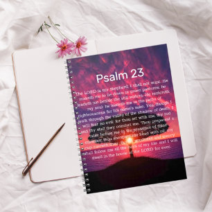 Psalm 23 Strength Sunset Notebook
