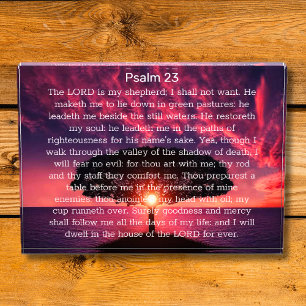 Psalm 23 Sunset Tree Photo Block