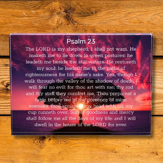 Psalm 23 Sunset Tree Photo Block (Psalm 23 Sunset Tree Photo Block)