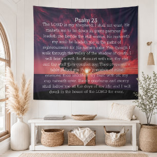 Psalm 23 Sunset Tree Tapestry