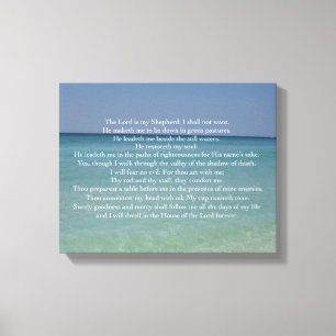 Psalm 23 The Lord is My Shepherd Beautiful Beach Canvas Print