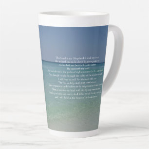 Psalm 23 The Lord is My Shepherd Beautiful Beach Latte Mug