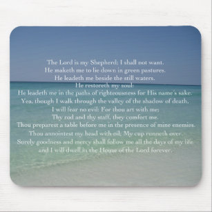 Psalm 23 The Lord is My Shepherd Beautiful Beach Mouse Pad