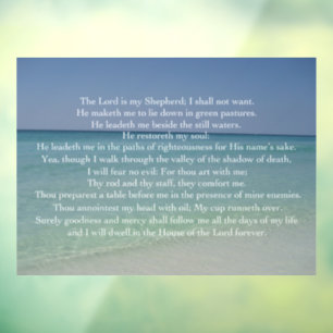 Psalm 23 The Lord is My Shepherd Beautiful Beach Window Cling
