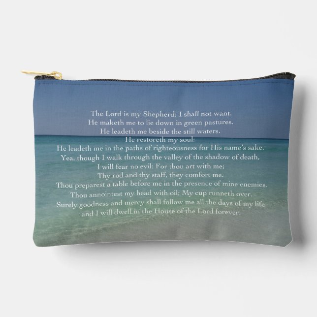 Psalm 23 The Lord is My Shepherd Bible Verse Beach Accessory Pouch (Front)