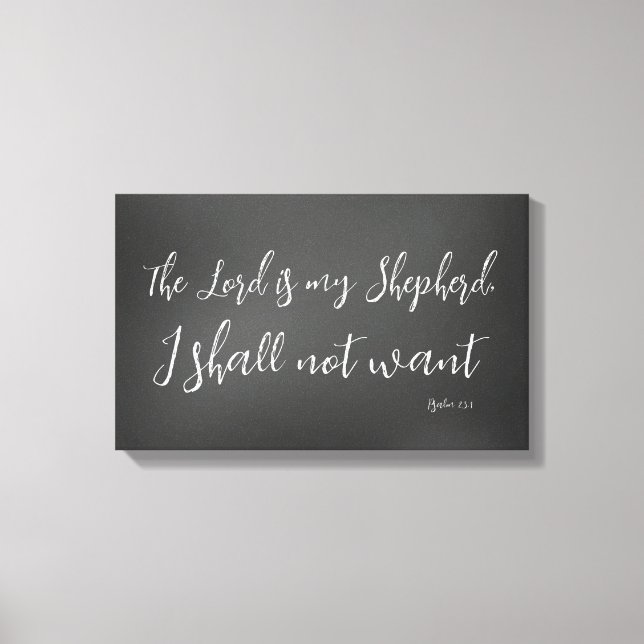 Psalm 23 The Lord is my Shepherd Bible Verse Canvas Print (Front)