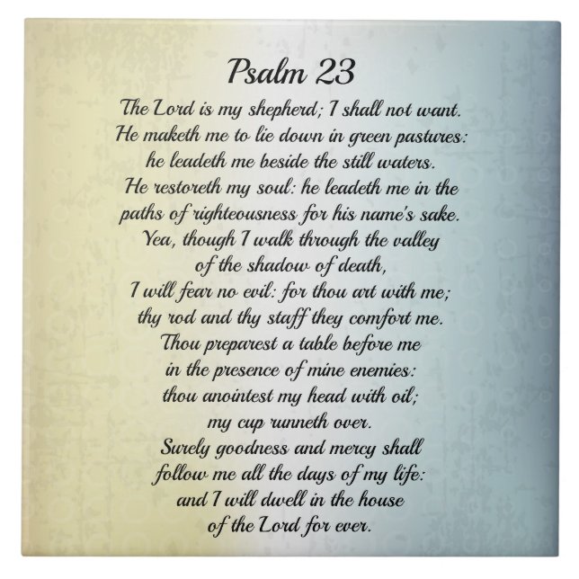 Psalm 23 The Lord is my Shepherd, Bible Verse Tile (Front)