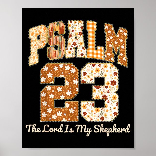 Psalm 23 The Lord Is My Shepherd Christian Fall Th Poster (Front)