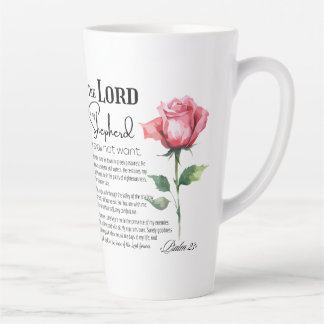 Psalm 23 The Lord is my Shepherd Flower Latte Mug