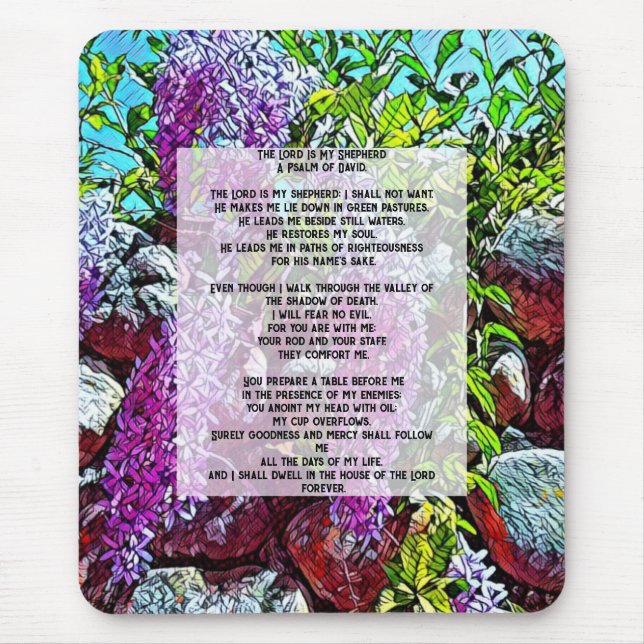 Psalm 23 - The Lord is My Shepherd Mouse Pad (Front)