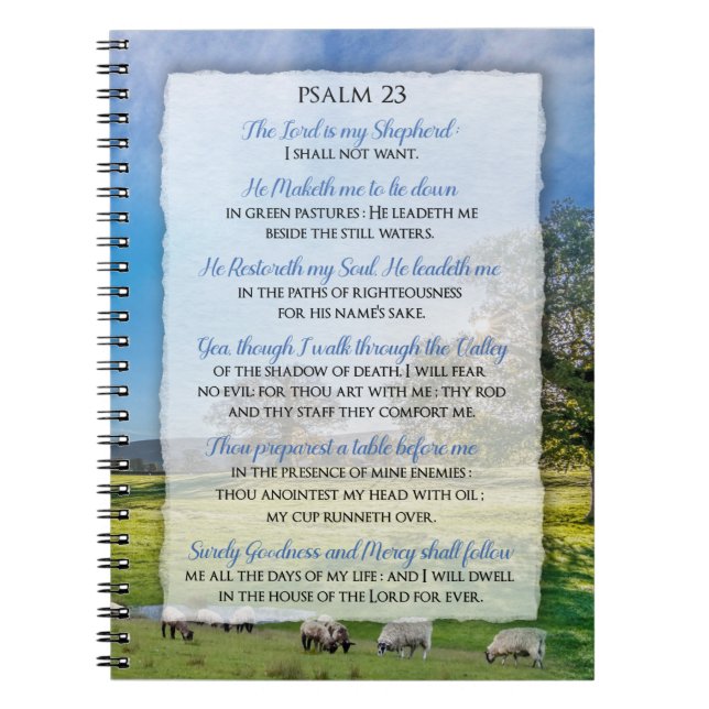 Psalm 23 - The Lord is my Shepherd Notebook (Front)
