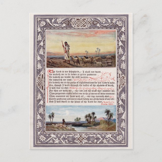 Psalm 23 "The Lord is My Shepherd" Postcard (Front)