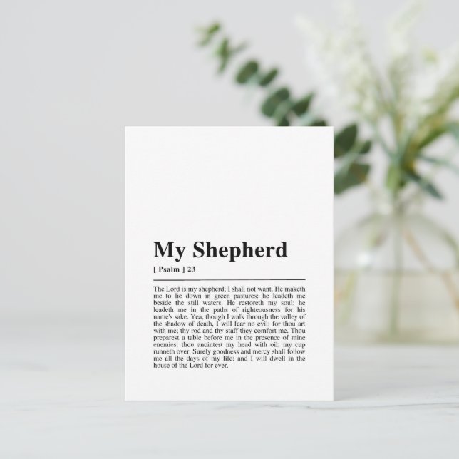Psalm 23 The Lord is my Shepherd Postcard (Standing Front)