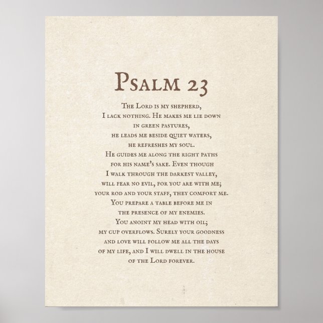 Psalm 23 The Lord is my Shepherd  Poster (Front)