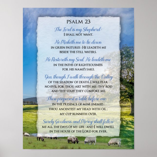 Psalm 23 - The Lord is my Shepherd  Poster (Front)