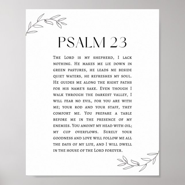 Psalm 23 The Lord is my Shepherd  Poster (Front)