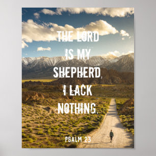 Psalm 23 The LORD is my shepherd, Scripture Poster