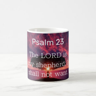Psalm 23 The Lord is my Shepherd Sunset Tree Coffee Mug