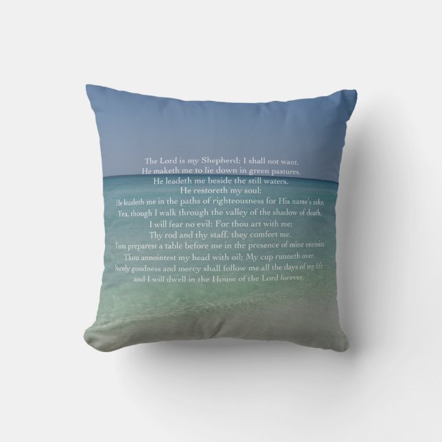 Psalm 23 The Lord is My Shepherd Throw Pillow (Front)