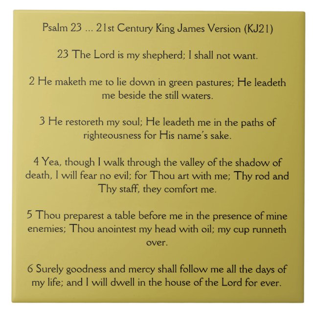 Psalm 23 The Lord is my Shepherd Tile (Front)
