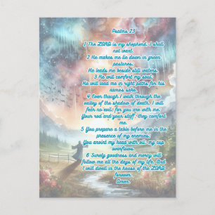 Psalm 23 The Lord Is My Shepperd  Postcard